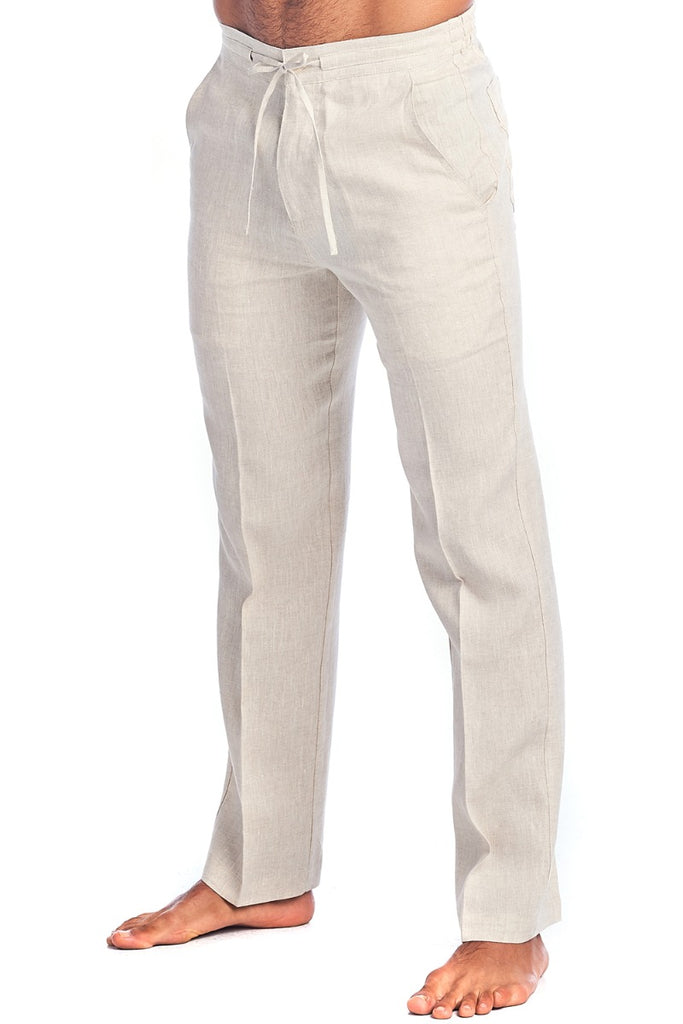 Men's Casual Resort Wear 100% Linen Drawstring Dress Pants | Mojito  Collection